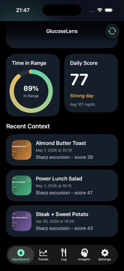 GlucoseLens developer-provided iPhone screenshot 4