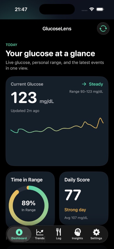GlucoseLens developer-provided iPhone screenshot 5