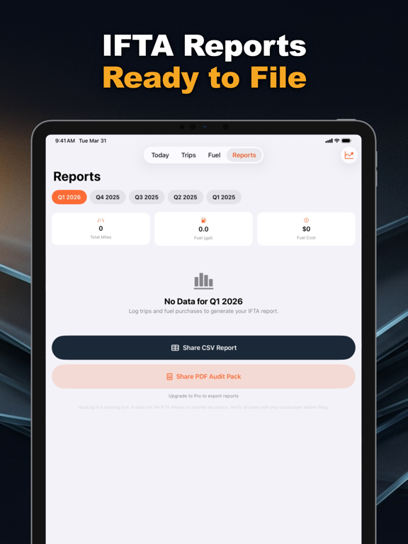 HaulLog: IFTA Tracker App Store ipad screenshot 3