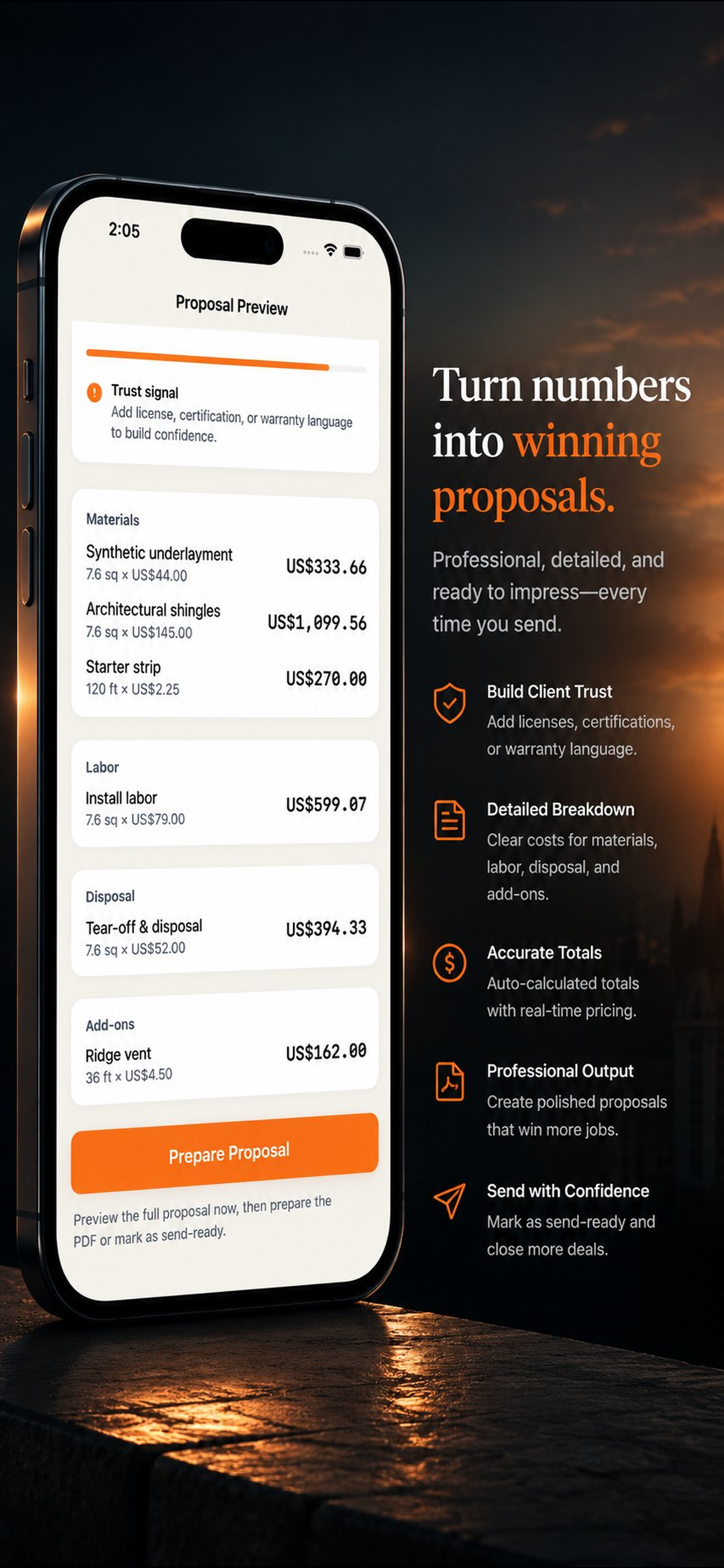 PitchQuote developer-provided iPhone screenshot 1