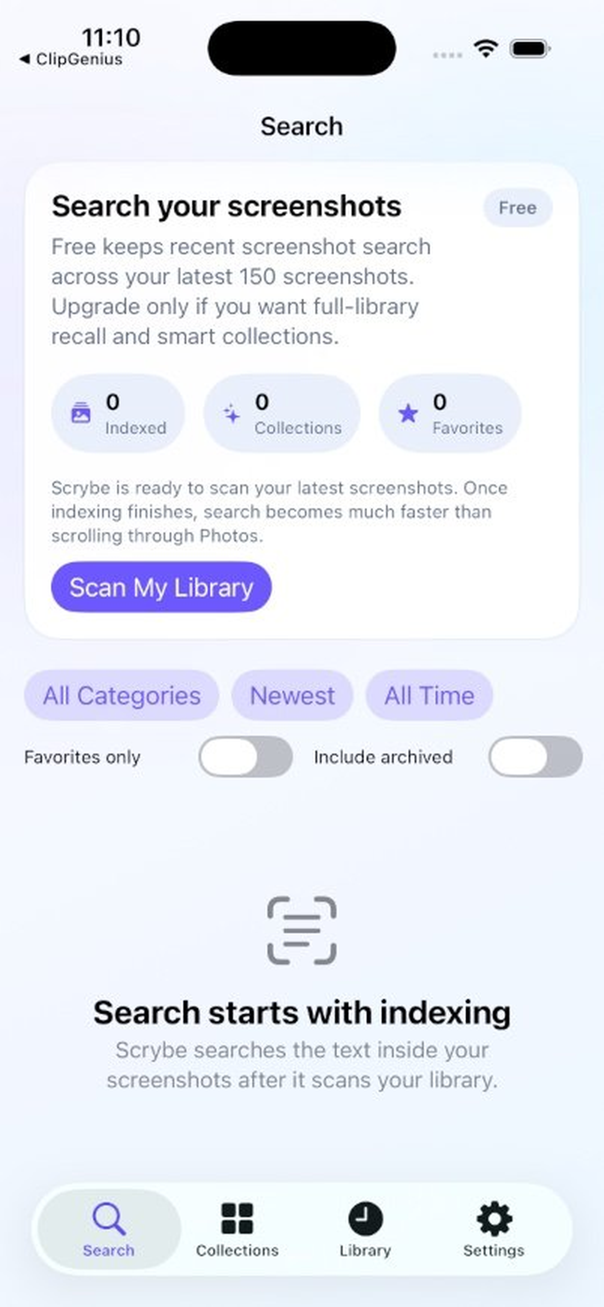 Scrybe developer-provided iPhone screenshot 1