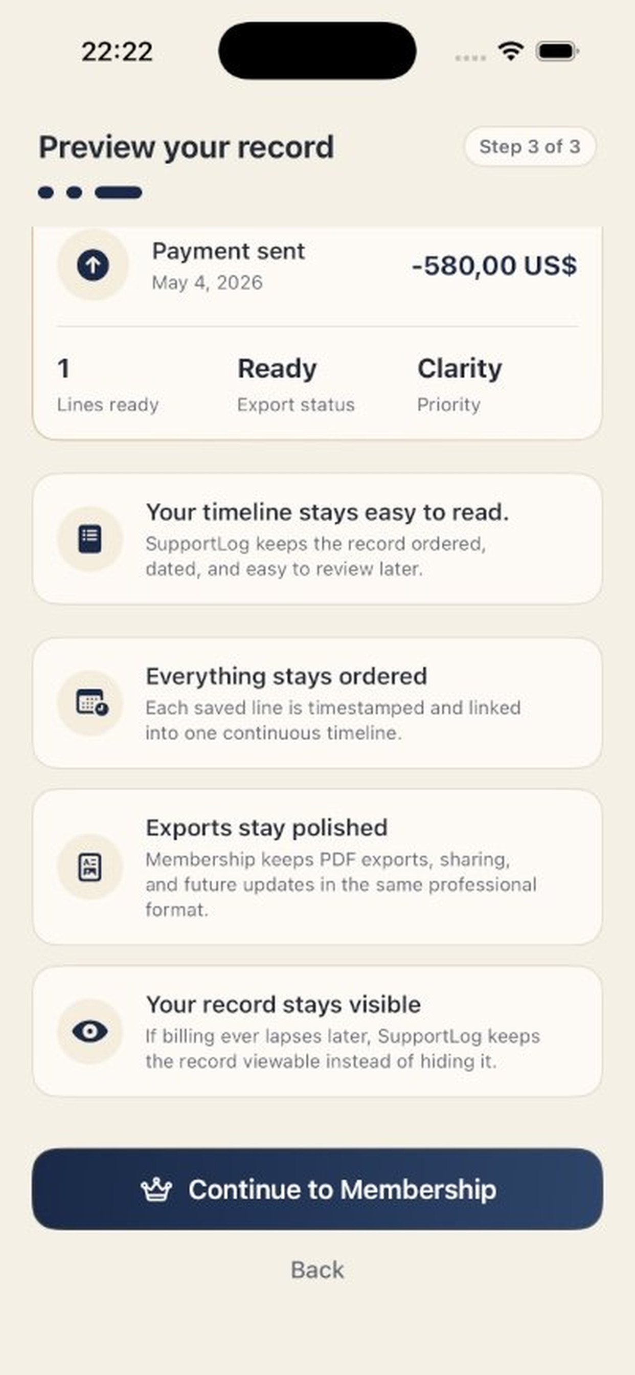 SupportLog developer-provided iPhone screenshot 3